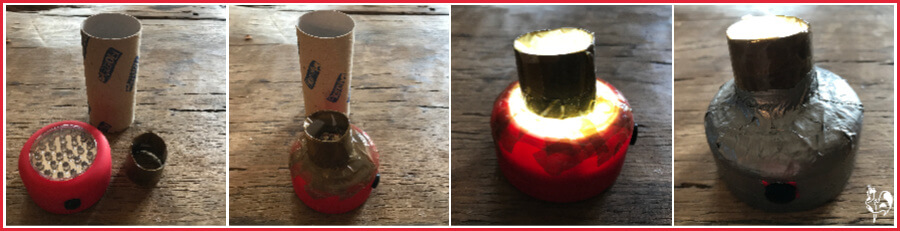 This home made candler was not effective enough. My home made LED light candler.